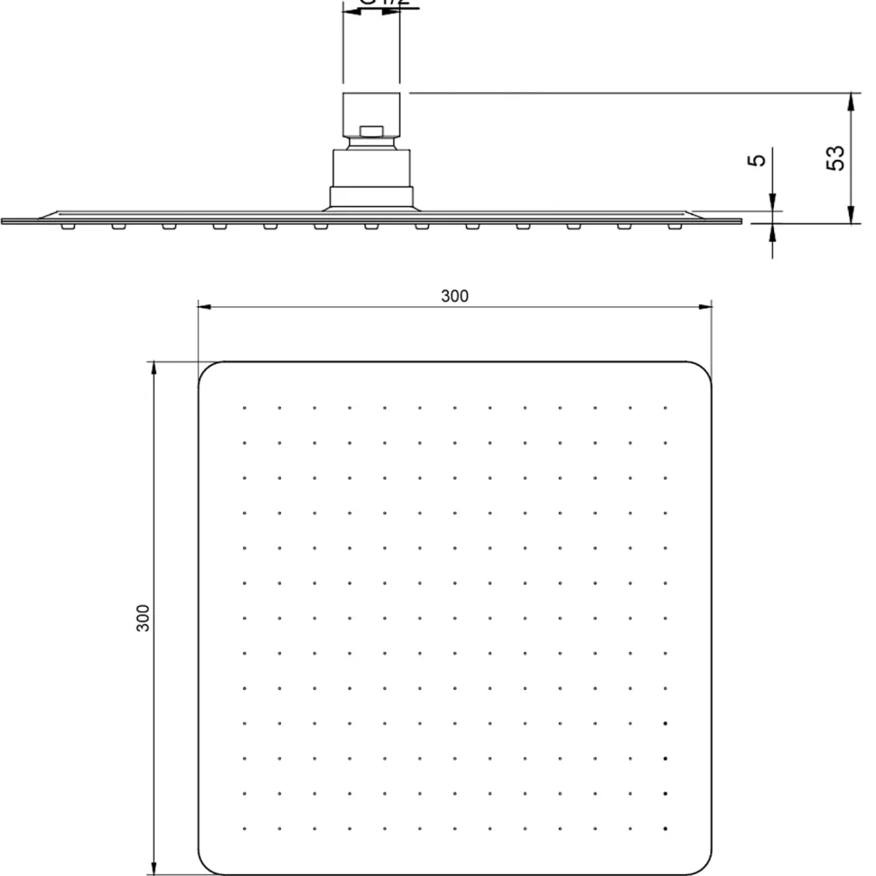 Villeroy & Boch Universal Stainless Steel Square Shower Head