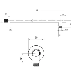 Villeroy & Boch Universal Wall Mounted Round Shower Arm