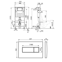 Villeroy & Boch ViConnect Pro S Toilet Frame with Cistern & Flush Plate Set