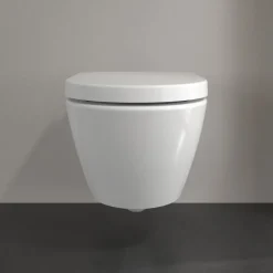 Villeroy & Boch ViConnect Pro S Frame with Subway 2.0 Wall Mounted Rimless Toilet, Flush Plate & Soft Close Toilet Seat