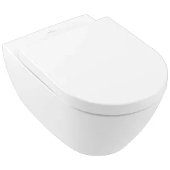 Villeroy & Boch ViConnect Pro S Frame with Subway 2.0 Wall Mounted Rimless Toilet, Flush Plate & Soft Close Toilet Seat