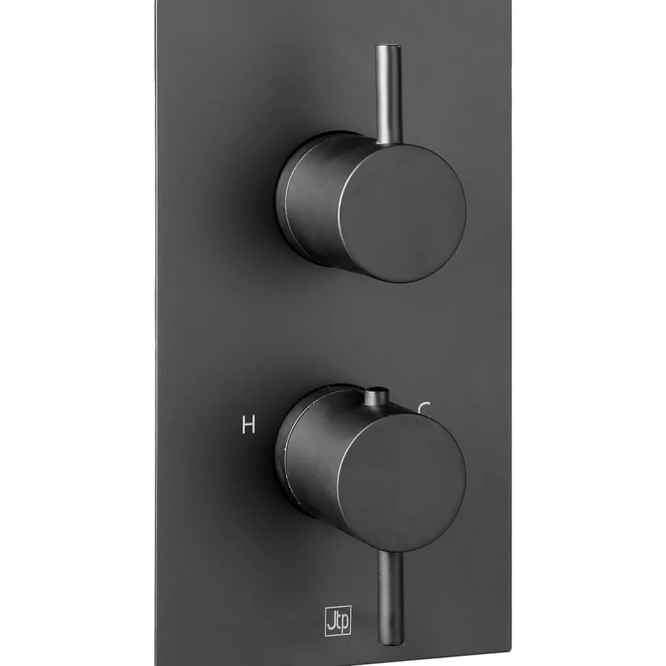 VOS Concealed Dual Outlet 2 Handle Shower Valve, Fixed Head & Shower Handset Kit