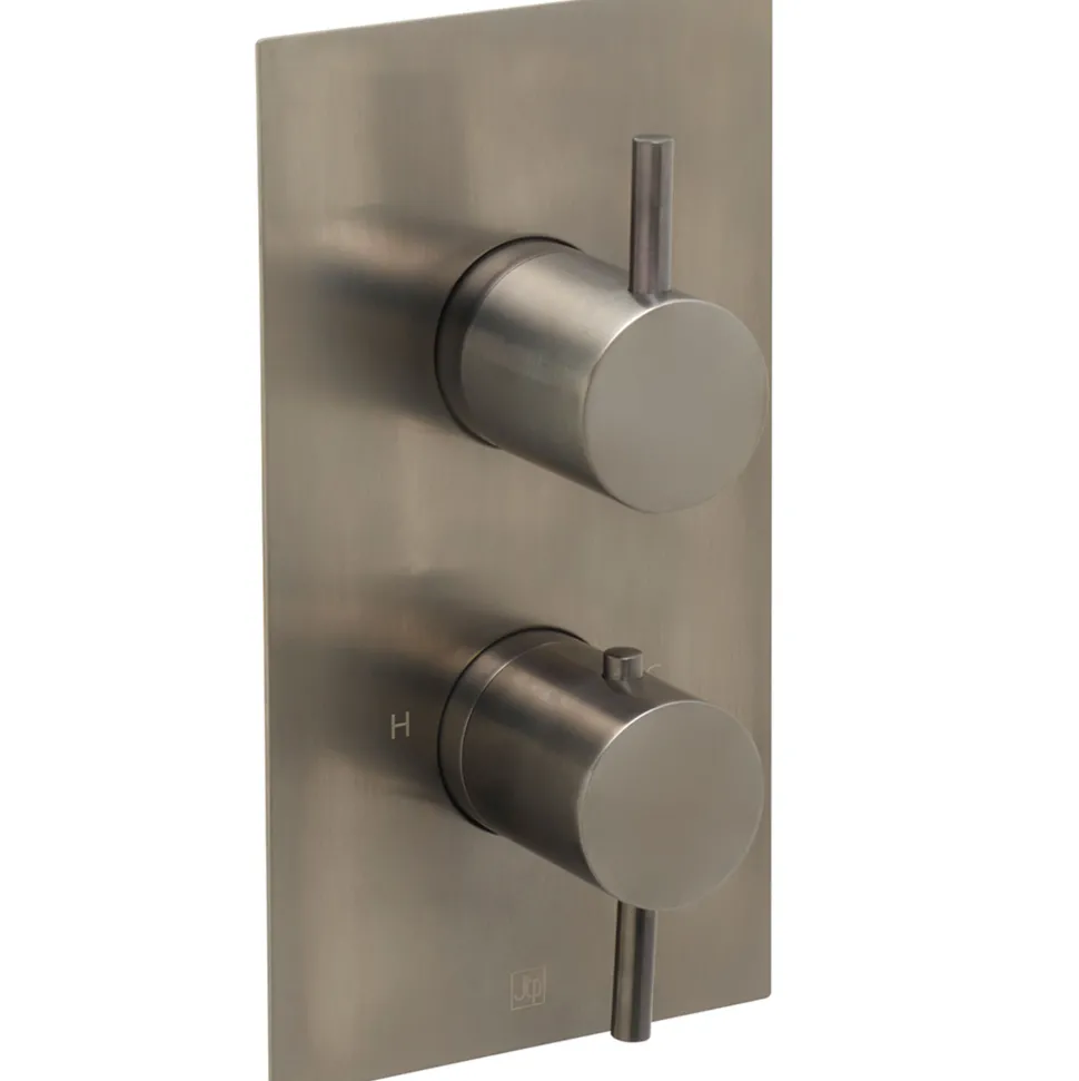 VOS Concealed Dual Outlet 2 Handle Shower Valve, Fixed Head & Shower Handset Kit