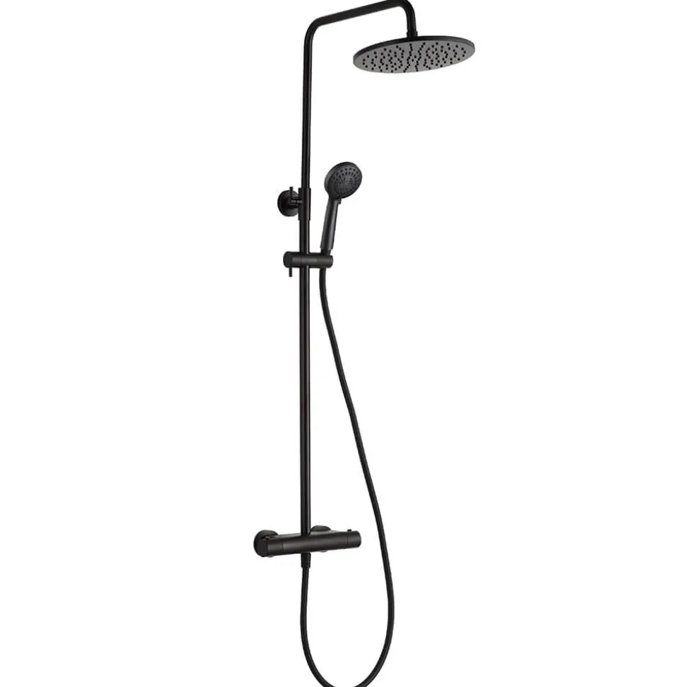 VOS Exposed Dual Outlet Rigid Riser Thermostatic Shower Set