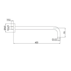 VOS Fixed 400mm Wall Shower Arm