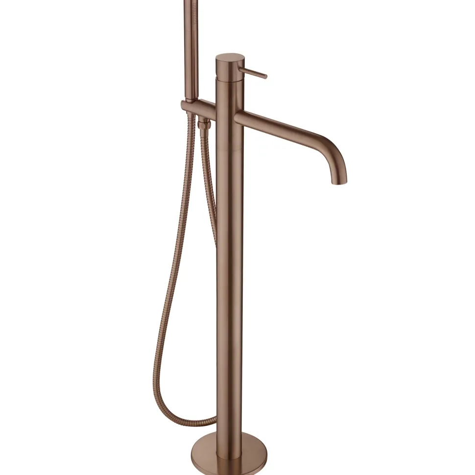 VOS Floorstanding Bath Shower Mixer - Brushed Bronze