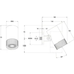 VOS Lumen 85mm Fixed Shower Head