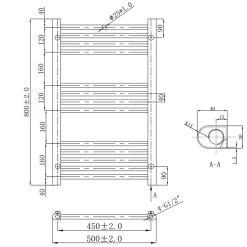 VOS 25mm Bars Ladder Heated Towel Rail