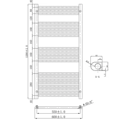 VOS 25mm Bars Ladder Heated Towel Rail