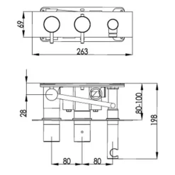 VOS 2 Outlet Concealed Thermostatic Shower Valve with Shower Handset