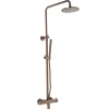 VOS 2 Outlet Thermostatic Exposed Rigid Riser Shower Kit - Brushed Bronze
