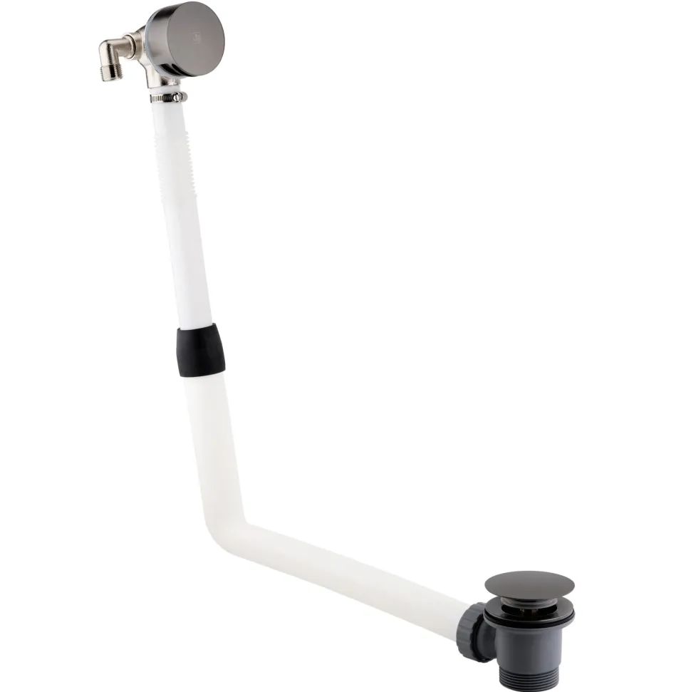 VOS Overflow Bath Filler with Click Clack Waste - Brushed Black