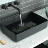 VOS Rectangular Stainless Steel Countertop Basin - Matt Black