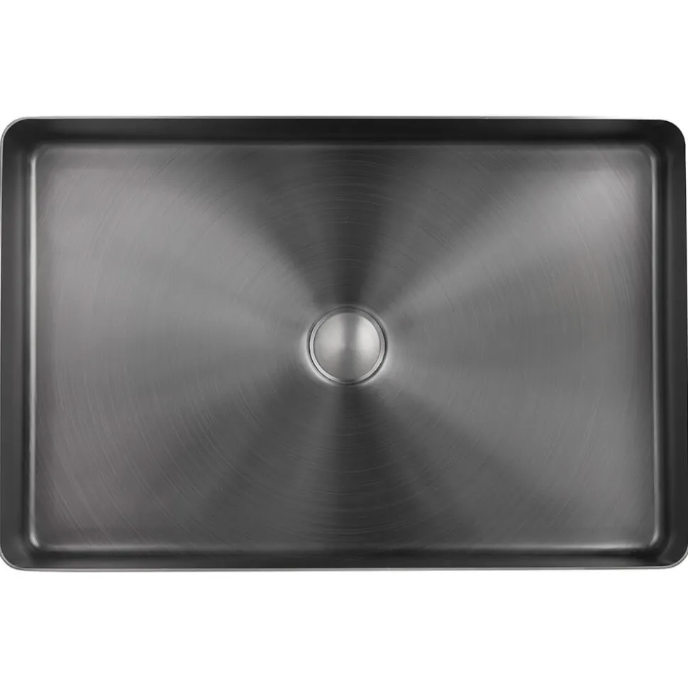 VOS Rectangular Stainless Steel Countertop Basin - Brushed Black