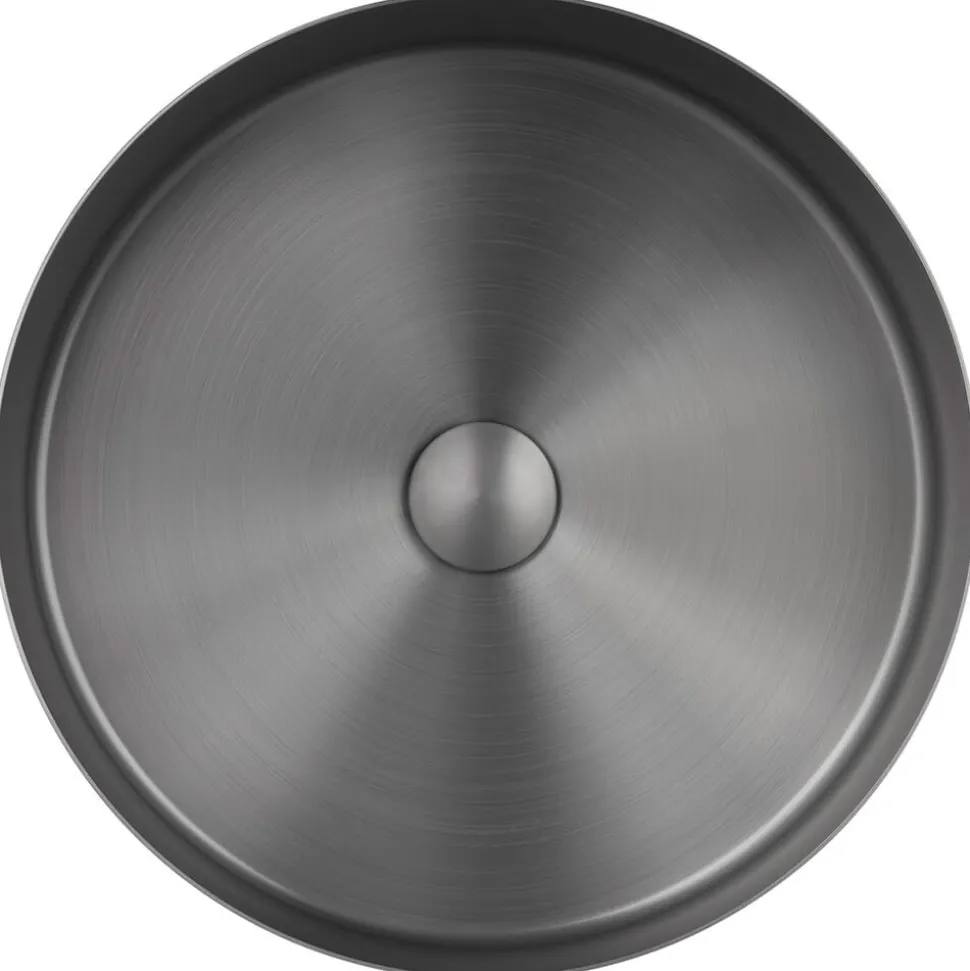 VOS Round Stainless Steel Countertop Basin - Brushed Black