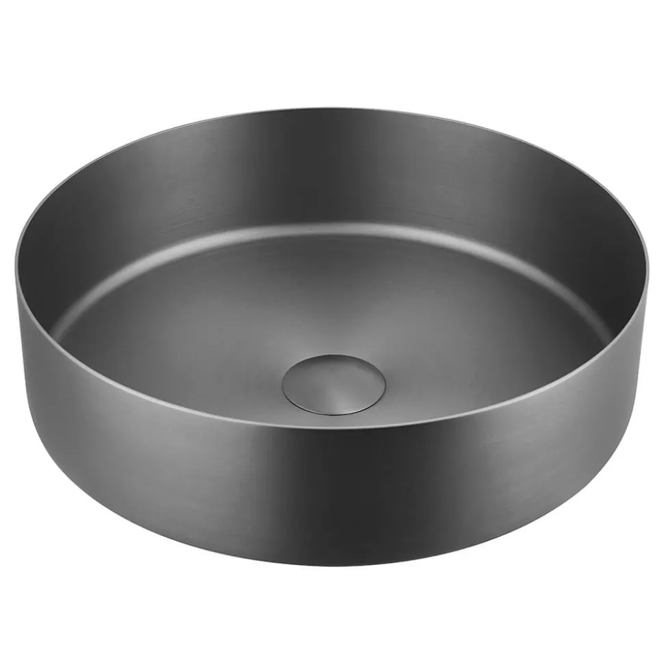 VOS Round Stainless Steel Countertop Basin - Brushed Black