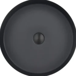 VOS Round Stainless Steel Countertop Basin - Matt Black