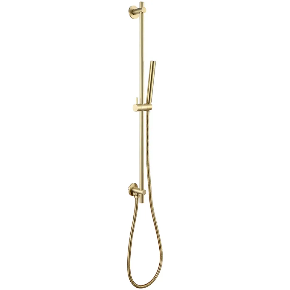 VOS Slide Rail Shower Kit with Shower Handset & Hose - Brushed Brass