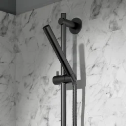 VOS Slide Rail Shower Kit with Shower Handset & Hose - Matt Black