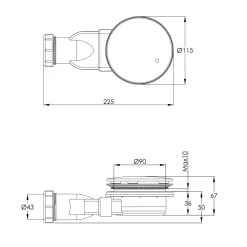 VOS Slim Shower Waste