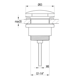 VOS Universal Basin Click Clack Waste