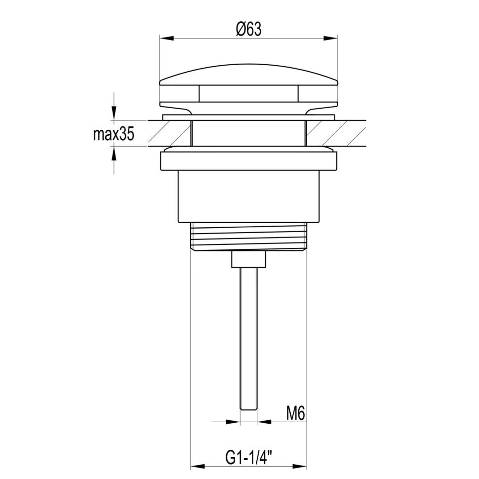 VOS Universal Basin Click Clack Waste