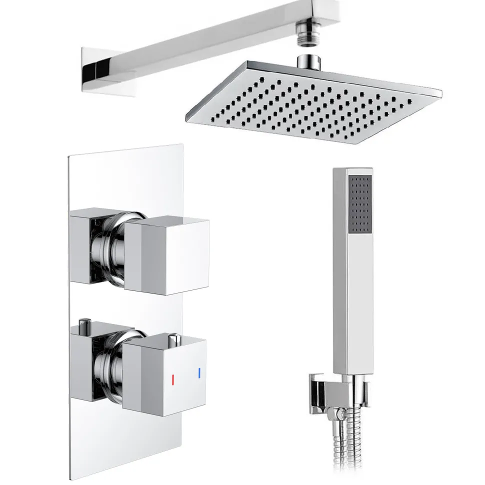 Zachary Concealed Shower Valve, Fixed Head & Shower Handset Kit