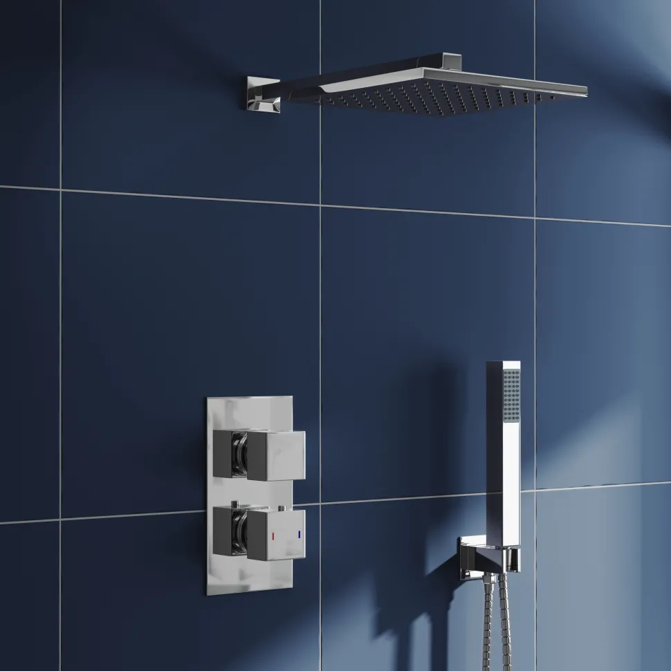 Zachary Concealed Shower Valve, Fixed Head & Shower Handset Kit