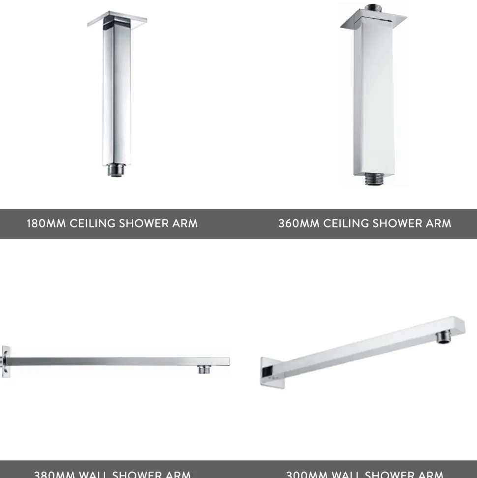 Zane Concealed Shower Valve, Fixed Shower Head, Handset & Overflow Bath Filler